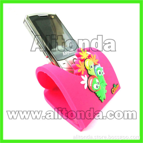 Soft bend pvc mobile phone holder cartoon animal panda cow tiger phone holder custom